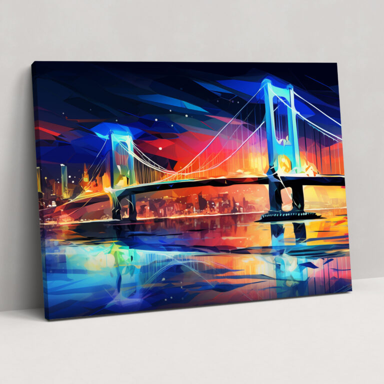 Bosphorus Bridge Wall Art - Bosphorus Bridge, Wall Art, Futuristic View, Vibrant Colors