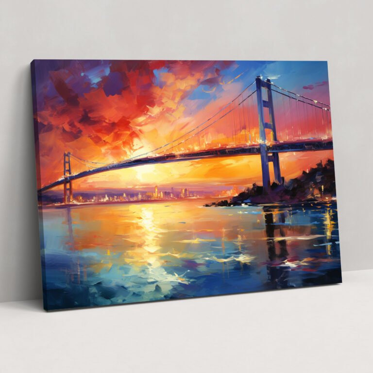 Bosphorus Bridge Canvas Print - Bosphorus Bridge, Modern Abstract Painting, Canvas, Canvas Wall Art