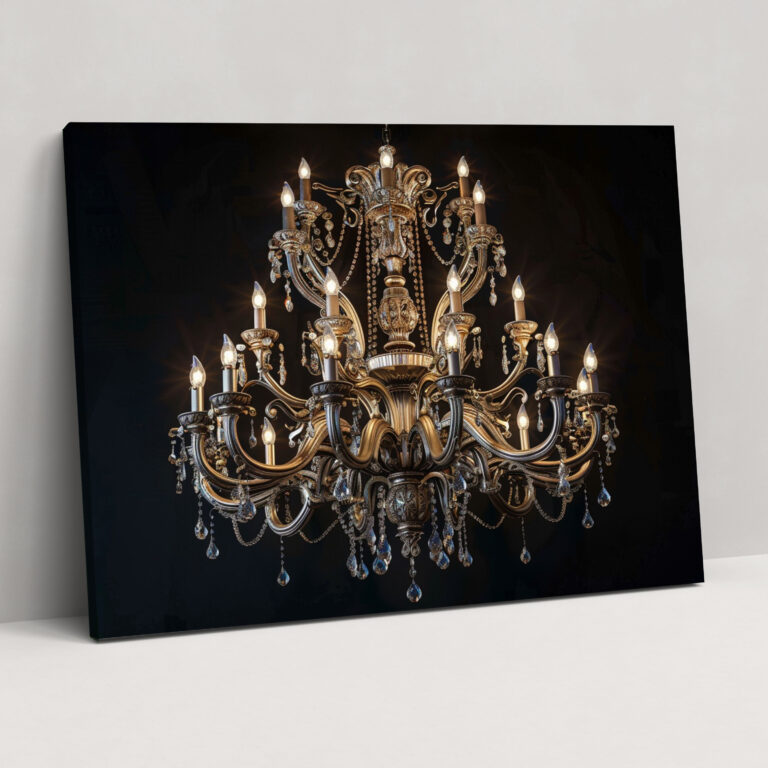 Baroque Elaborate Chandelier Canvas Print - Baroque, Dramatic Lighting, Home Decoration, Baroque