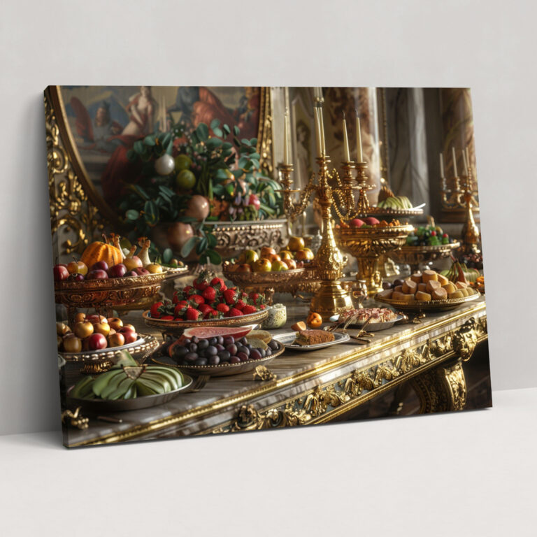 Baroque Lavish Banquet Table Wall Art - Baroque, Lavish Banquet Table, Wall Decoration, Canvas