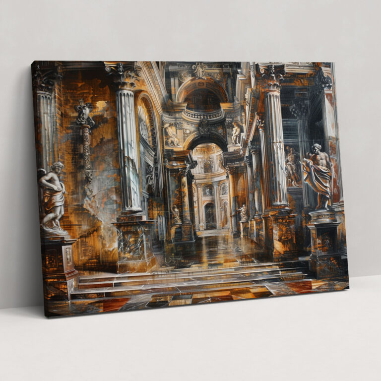 Baroque Style Painting Architectural Wall Decoration - Baroque, Canvas Wall Art, Wall Art, Canvas Print