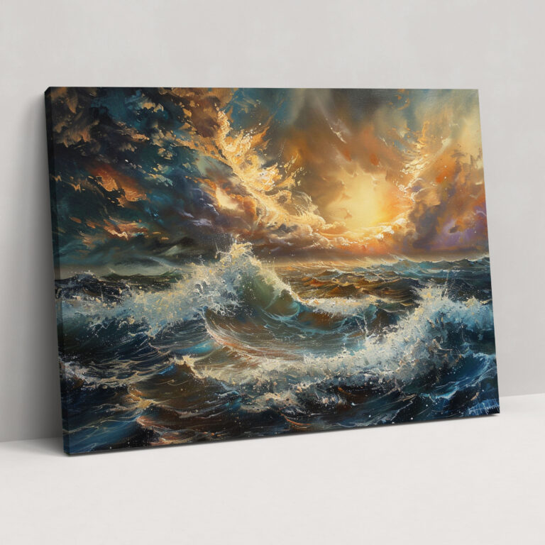 Baroque Style Painting Majestic Seascape Wall Decoration - Baroque, Baroque Style Painting, Wall Decoration, Canvas