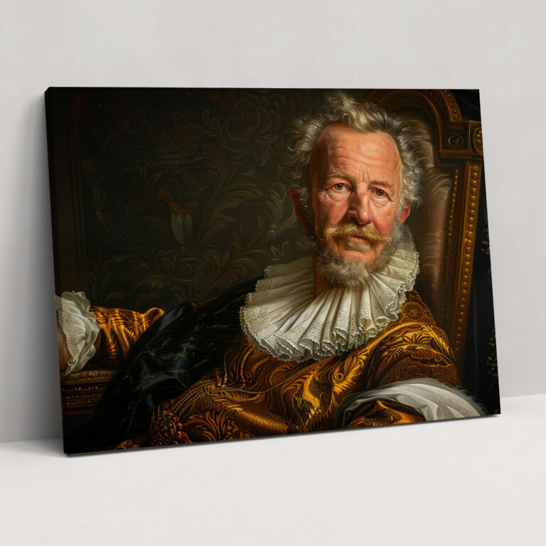 Baroque Style Painting Portrait Canvas Print - Baroque, Home Decoration, Wall Art, Canvas
