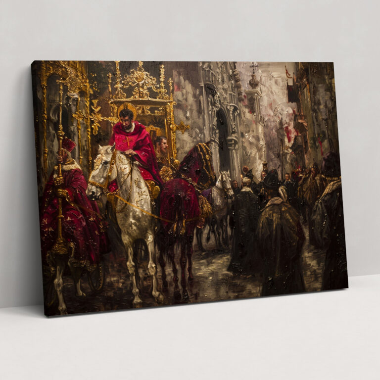 Baroque Style Painting Religious Procession Canvas Print - Baroque, Baroque Style Painting, Home Decoration, Canvas Wall Art