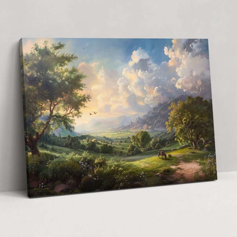 Baroque Style Painting Canvas Print - Baroque, Baroque Style Painting, Romantic Atmosphere, Pastoral Landscape