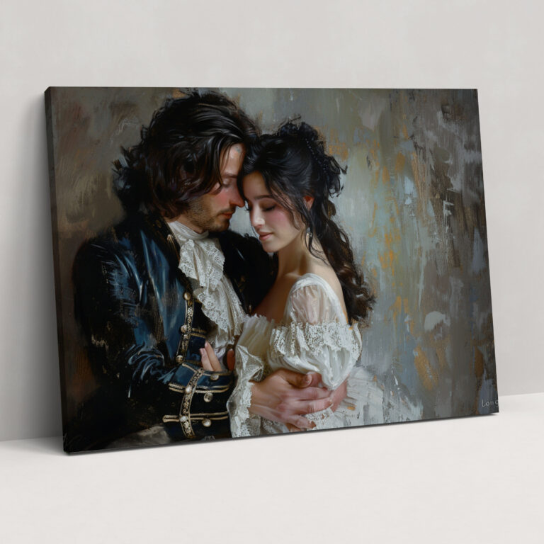 Romantic Couple Portrait Baroque Wall Art - Baroque, Canvas, Soft Brushstrokes, Canvas Wall Art