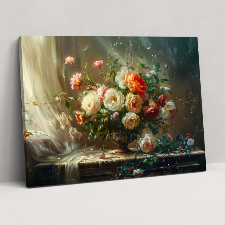 Floral Grandeur Wall Art - Baroque, Wall Decoration, Canvas Wall Art, Wall Art