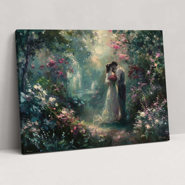 Romantic Garden Baroque Style Painting Wall Art - Baroque, Wall Decoration, Home Decoration, Pastel Colors