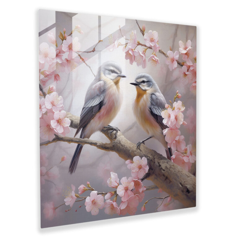 Elegant Glass Print - Serene Bird Haven Glass Wall Art