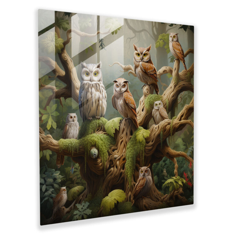 Enigmatic Glass Print - Mystic Owl Wisdom Glass Wall Art