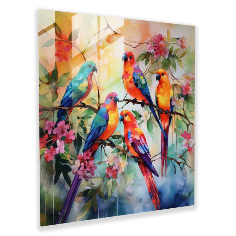 Exquisite Glass Print - Tropical Serenade: Abstract Watercolor Glass Wall Art