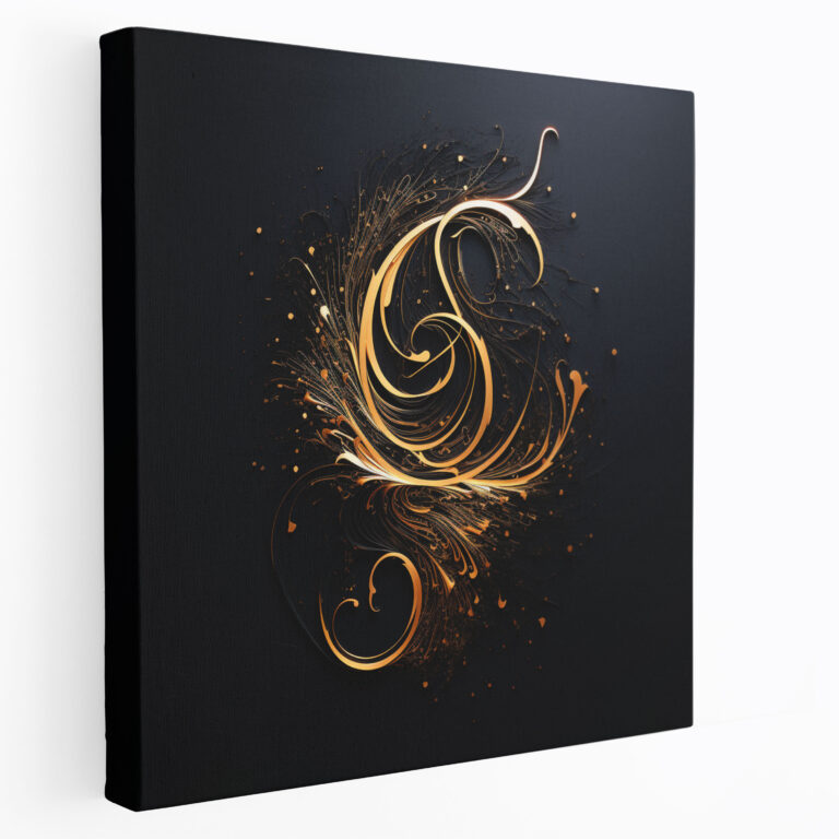 Born Canvas Print - Born, Gold Ink, Canvas Wall Art, Black Background