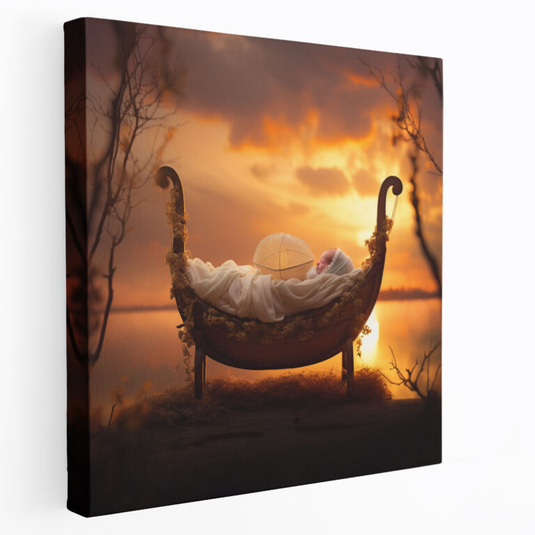 Born Canvas Print - Sunset Serenity - Born, Serene Colors, Peaceful Ambiance, Wall Art