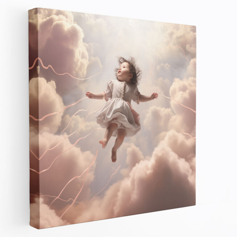 Born Wall Art - Cloudbound Wonder - Born, Whimsical Journey, Home Decoration, Wall Decoration
