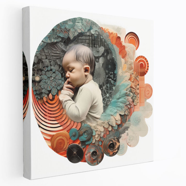 Born Canvas Print - Born, Anticipation, Contemporary Wall Art, Mixed Media Artwork