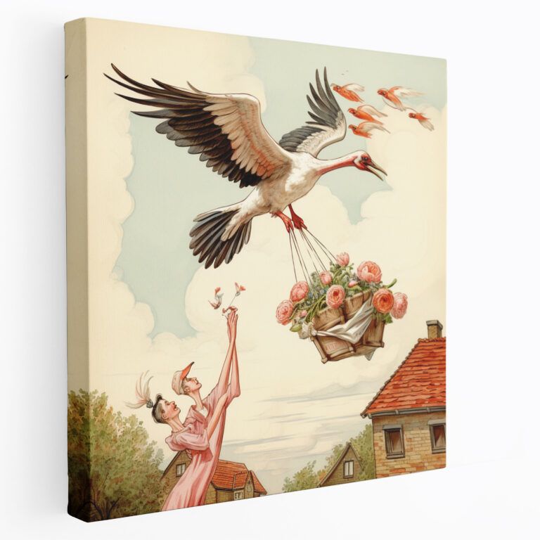 Born Wall Art - Born, Whimsy, Vintage-Style Illustration, Born Wall Art