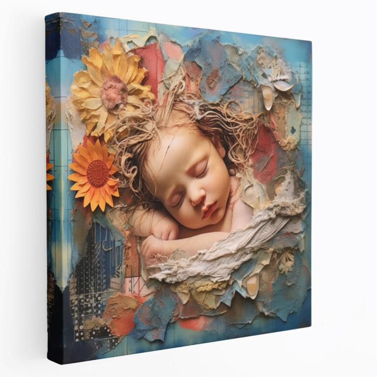 Born Wall Art - Born, Newborn's Features, Textures, Abstract Mixed Media Artwork