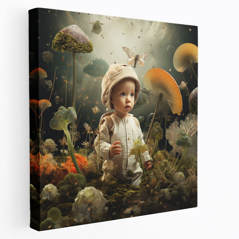 Whimsy Born Wall Art - Born, Nature, Digital Collage, Canvas