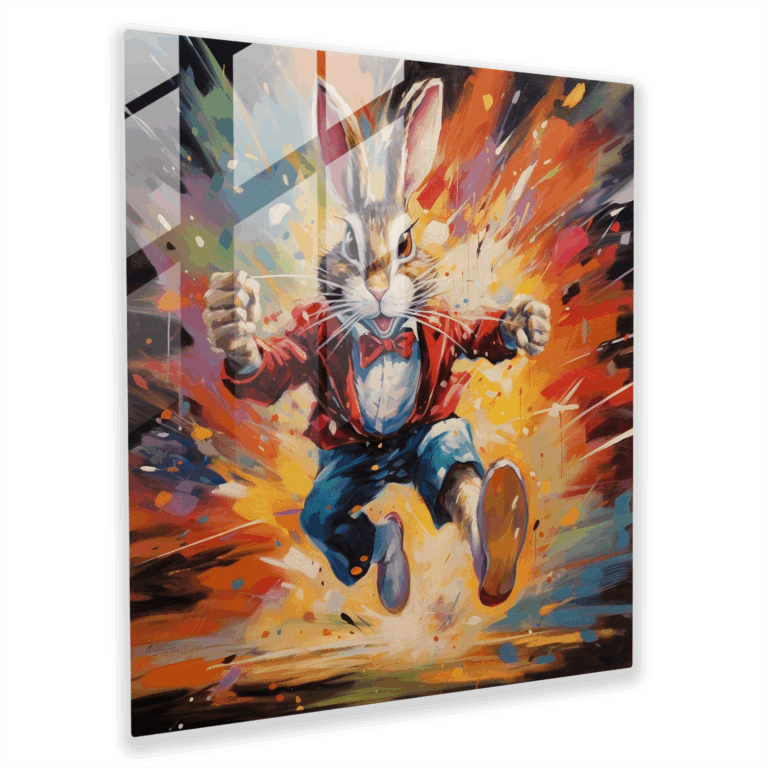 Vibrant Strokes Glass Print - Bugs Bunny Glass Wall Art Home Decoration