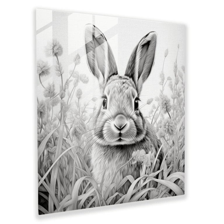 Captivating Glass Print - Intricate Bugs Bunny - Realistic Pencil Glass Wall Art
