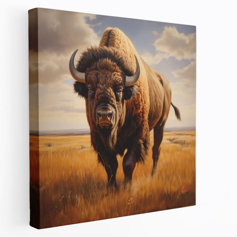 Buffalo Canvas Print - Realistic Oil Painting Wall Art - Buffalo, Canvas Print, Home Decoration, Realistic Oil Painting