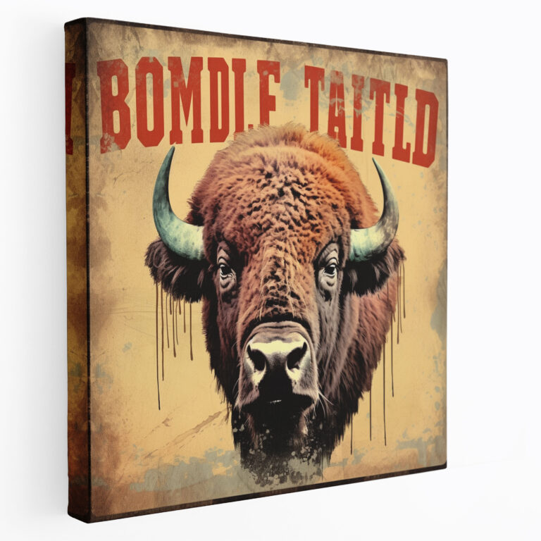 Buffalo Wall Decoration - Vintage-Inspired Poster - Buffalo, Vintage, Wall Decoration, Canvas Wall Art