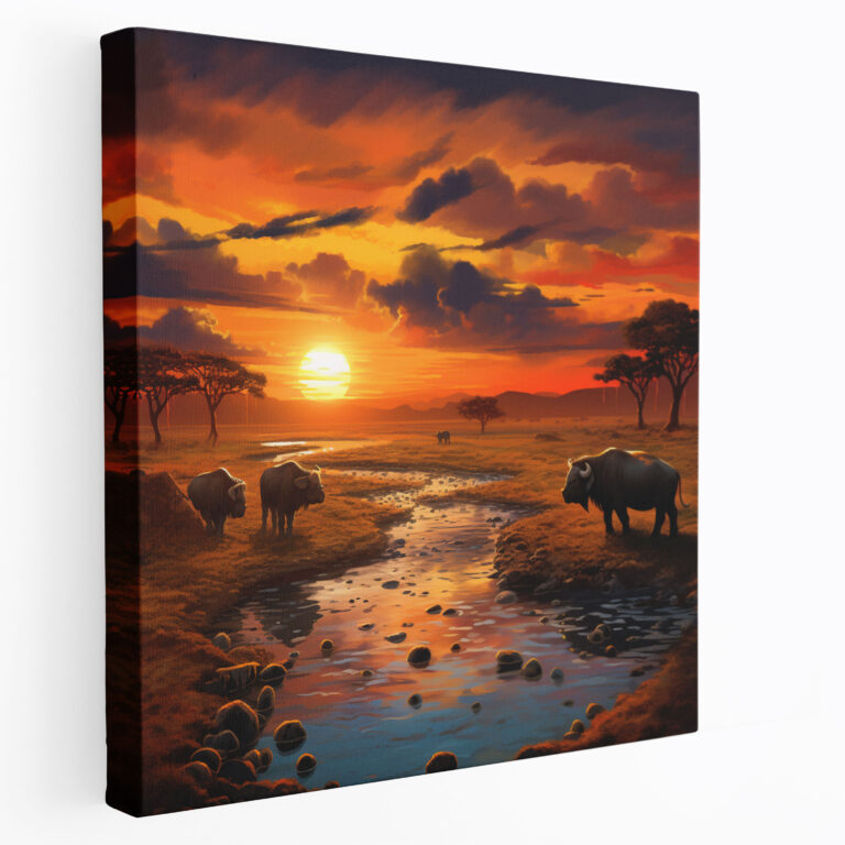 Buffalo Canvas Print - Serene Sunset Landscape - Buffalo, Sunset, Wall Art, Home Decoration
