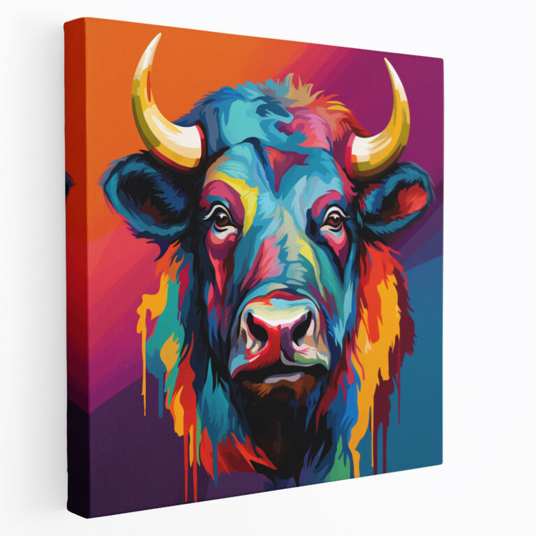 Modern Buffalo Wall Art - Bold Colorful Portrait - Buffalo, Home Decoration, Wall Decoration, Wall Art