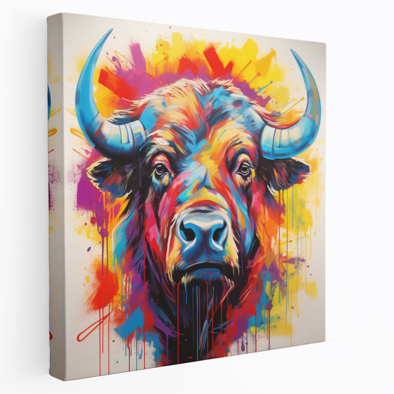 Vibrant Buffalo Pop Art Canvas Print - Buffalo, Buffalo, Home Decoration, Contemporary Flair