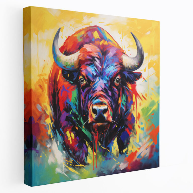 Abstract Buffalo Canvas Print - Buffalo, Abstract Art, Energy, Canvas Wall Art