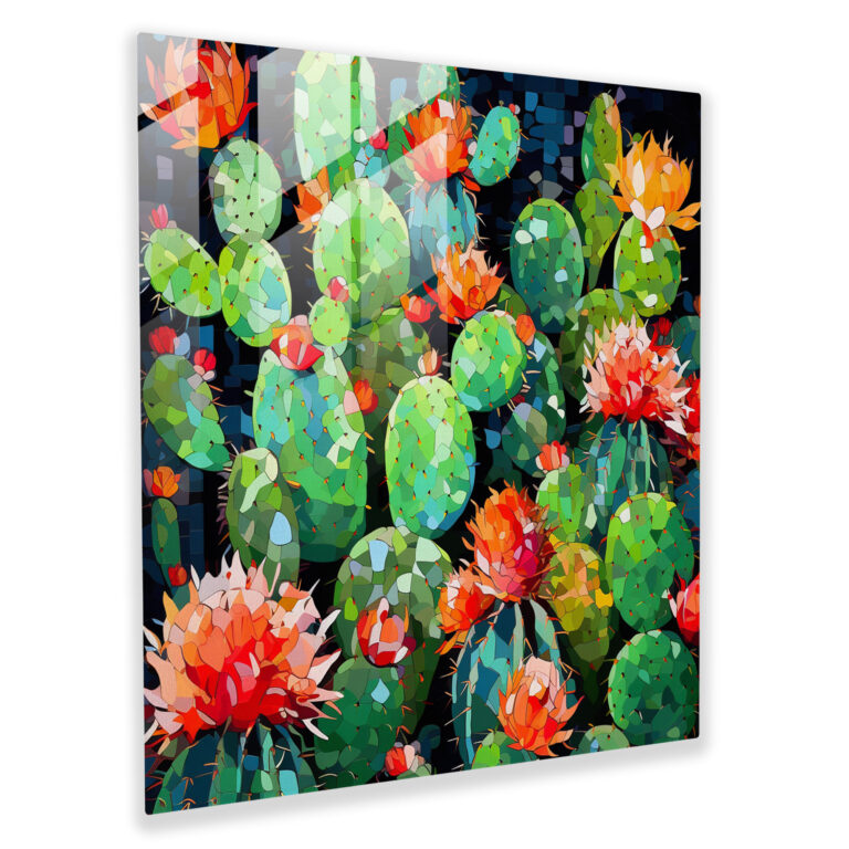 Pop Art Cactus Mosaic Glass Wall Art - Cactus, Pop Art, Wall Decoration, Home Decoration