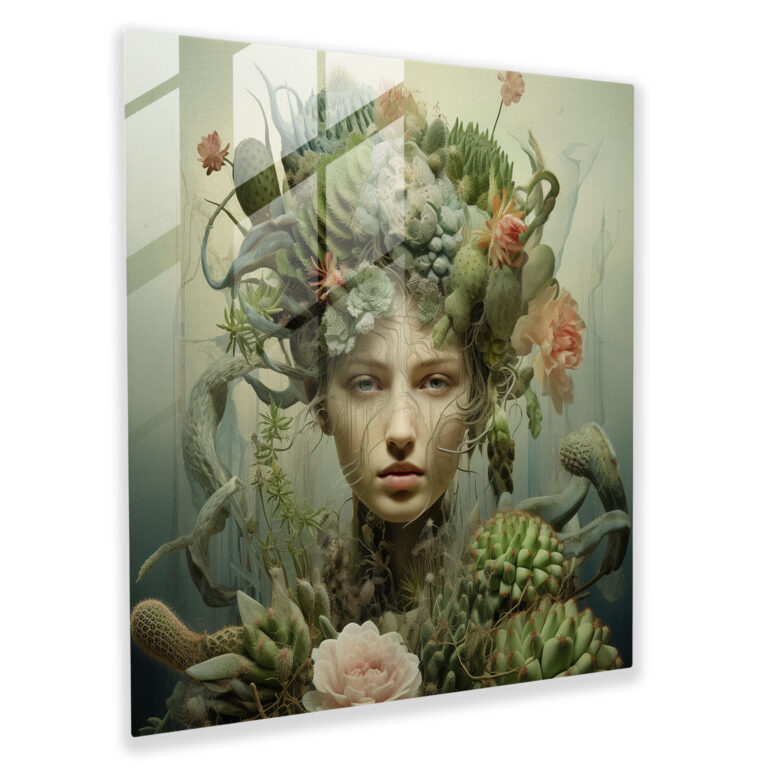 Botanical Cactus Glass Print - Cactus, Botanical Elements, Modern Art, Nature