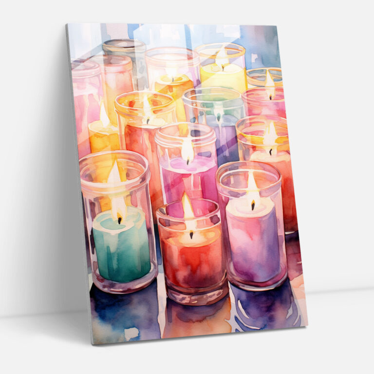 Glass Print - Colorful Scented Candles - Candle, Delightful, Scented Candles, Candle