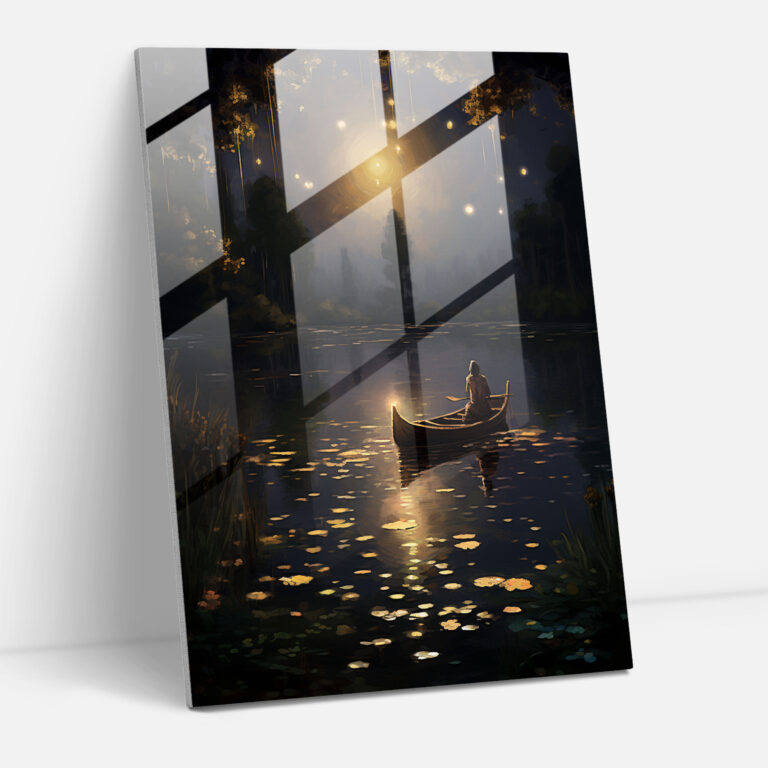 Glass Print - Serene Candle-Lit Night - Candle, Calming Ambiance, Candle-Lit Night, Tranquil