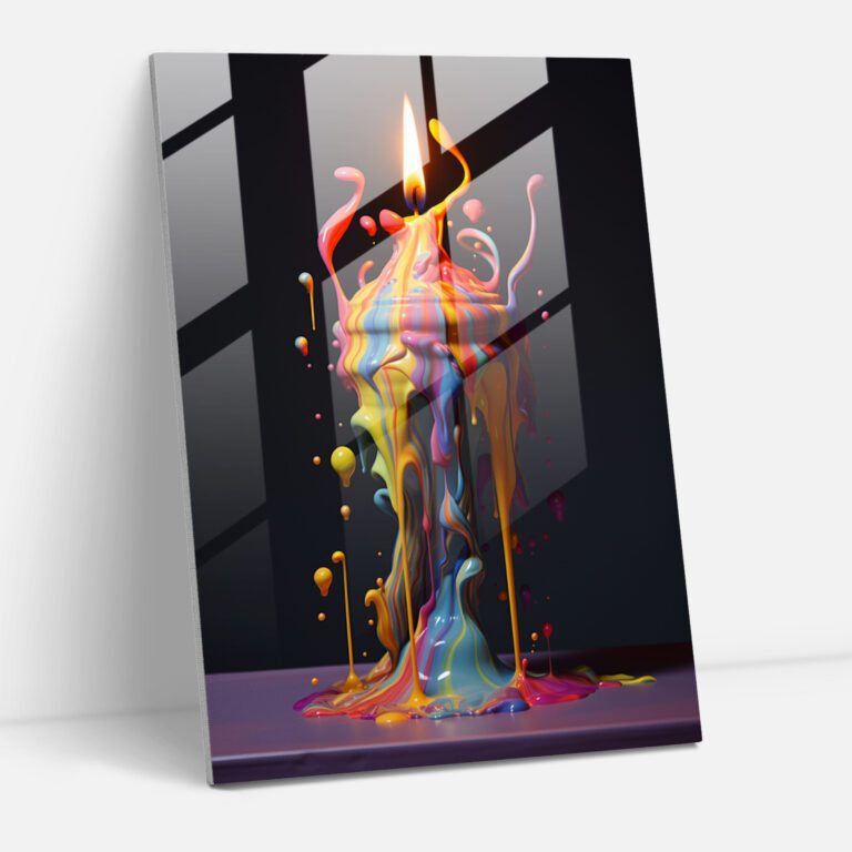 Surrealist Candle Glass Print - Candle, Surreal Elements, Glass Print, Candle