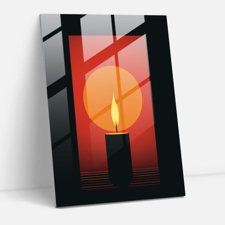 Serenity Candle Glass Print - Candle, Captivating, Candle, Symbolizing Warmth
