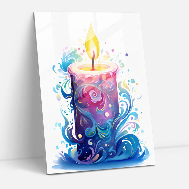 Glass Wall Art Whimsical Candle - Candle, Wall Decoration, Home Decoration, Whimsical