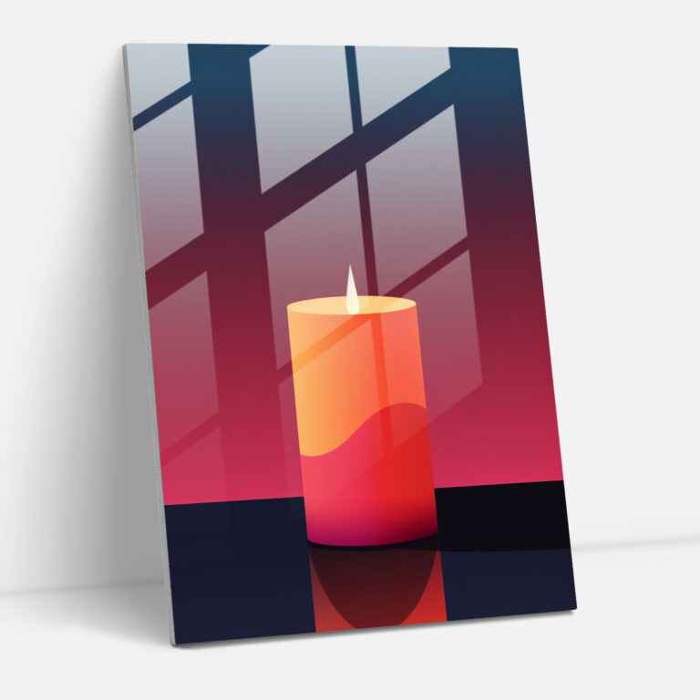 Home Decoration Candle Silhouette - Candle, Wall Decoration, Home Decoration, Glass Wall Art