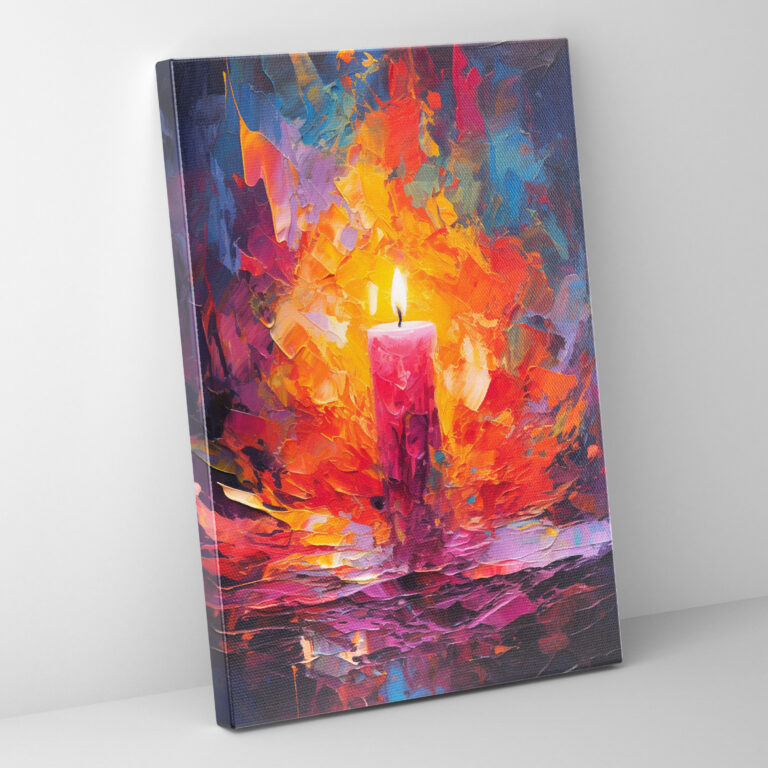 Candle Canvas Print - Abstract Vibrant Wall Art - Candle, Canvas Wall Art, Canvas, Candle Canvas Print