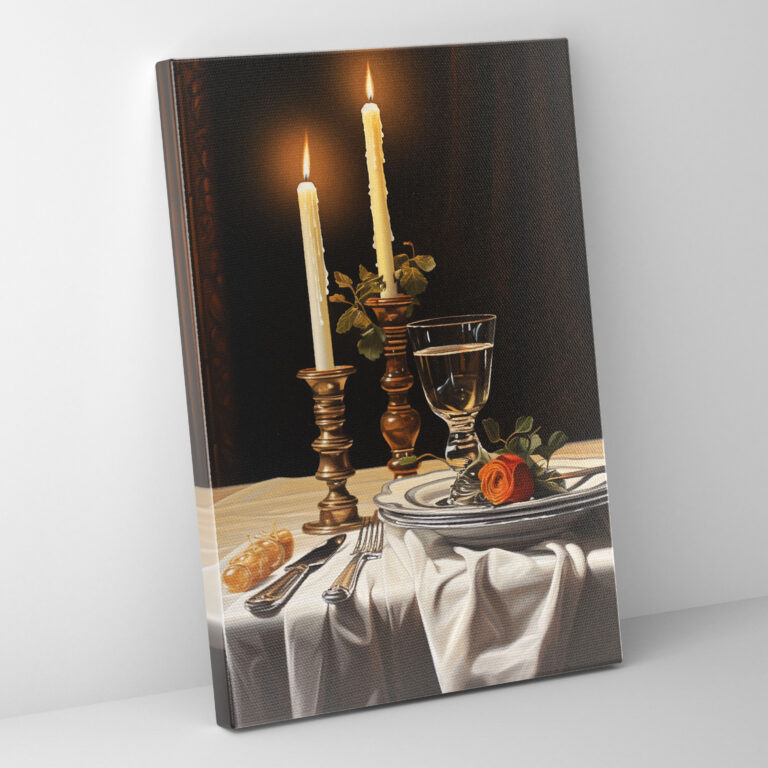 Candle Canvas Print - Realistic Dining Room Wall Art - Candle, Canvas Wall Art, Canvas, Candle Canvas Print