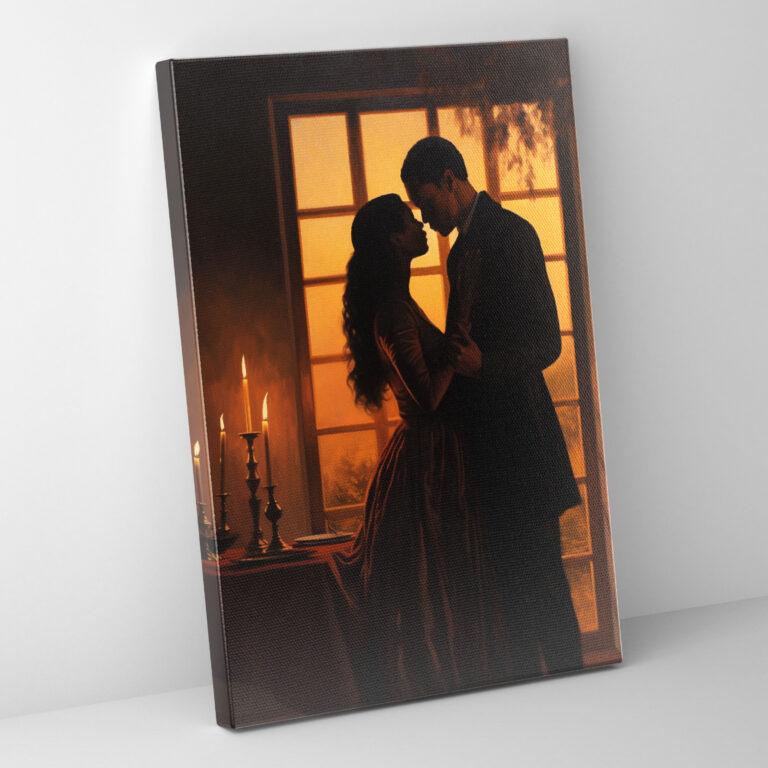 Candle Canvas Print - Romantic Oil Painting Wall Art - Candle, Romantic Ambiance, Canvas Wall Art, Passion And Tenderness