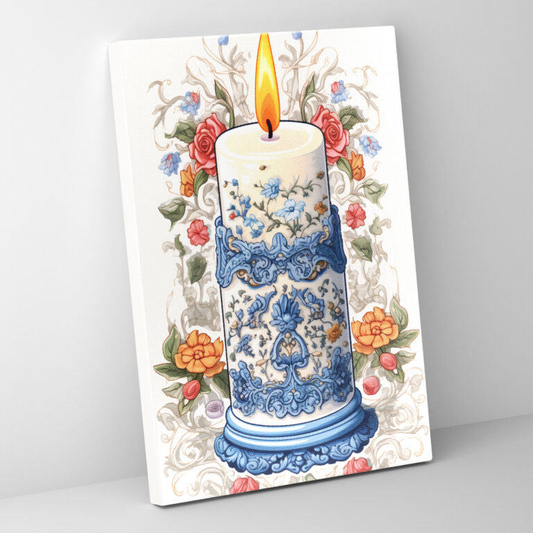 Candle Canvas Print - Vintage-Inspired Illustration Wall Art - Candle, Canvas Wall Art, Vintage Wall Art, Candle Canvas Print