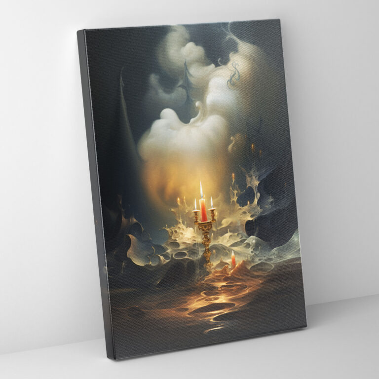 Candle Canvas Print - Surrealist Dreamscape Wall Art - Candle, Intrigue And Mystery, Reality And Imagination, Abstract Dreamscape