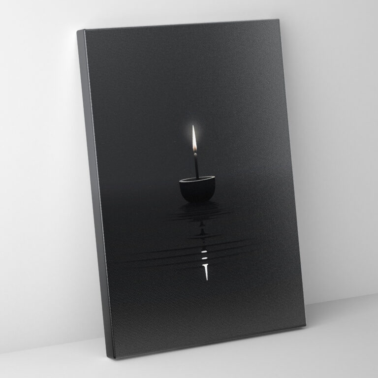 Minimalist Candle Wall Art - Candle, Wall Decoration, Serene, Canvas Wall Art