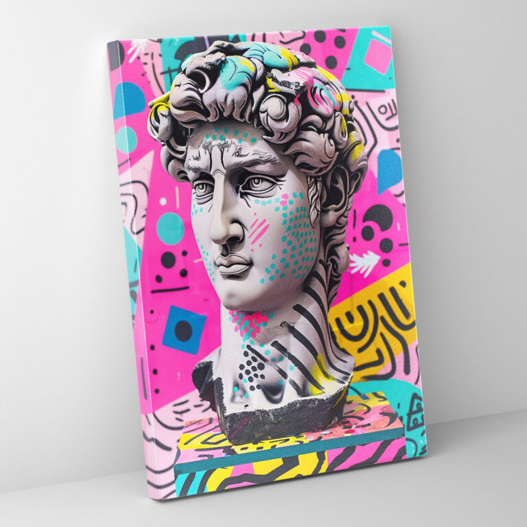 Vibrant Greek Sculpture Canvas Print - Classicism And Popart, Canvas, Canvas Print, Wall Decoration