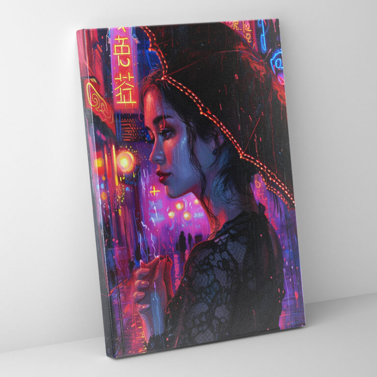 Neon Victorian Pop Art Canvas Print - Classicism And Popart, Home Decoration, Canvas Wall Art, Wall Art