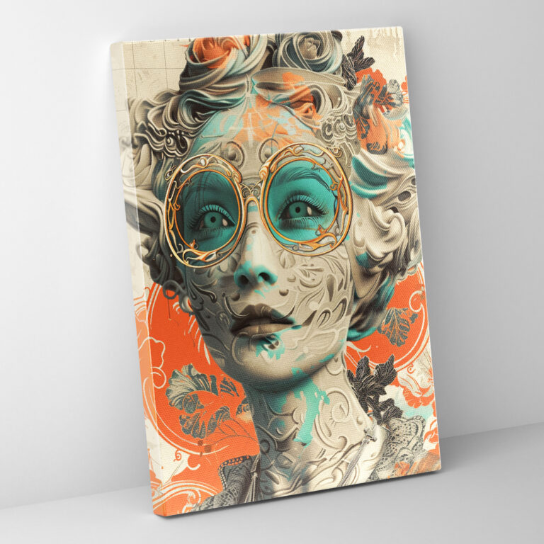 Futuristic Rococo Pop Art Wall Decoration - Classicism And Popart, Wall Decoration, Home Decoration, Canvas Print