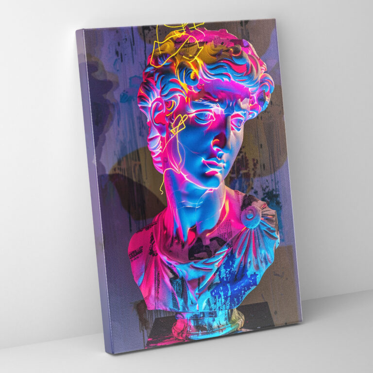 Baroque Neon Pop Art Canvas Print - Classicism And Popart, Home Decoration, Canvas Print, Wall Decoration