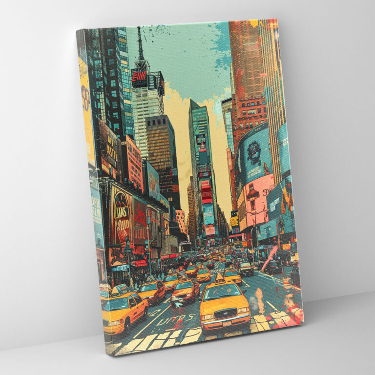Cityscape Pop Art Canvas Print - Classicism And Popart, Comic Book Style, Home Decoration, Classicism Pop Art