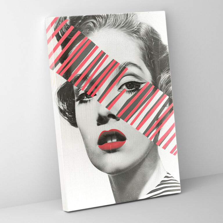 Vintage Pop Art Canvas Print - Classicism And Popart, Black And White Photograph, Wall Decoration, Classicism Pop Art